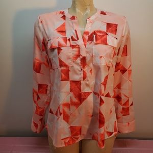Calvin Klein, long sleeve peach blouse